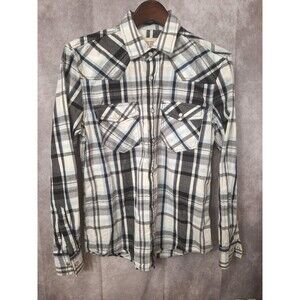 JNCO Crown Brand Pearl Snap Western Shirt Men's M Long Sleeve Skater Grunge Y2K